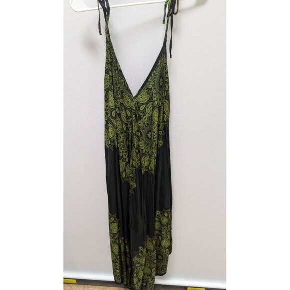 Dark Green Boho Patterned Jumpsuit - Picture 2 of 3
